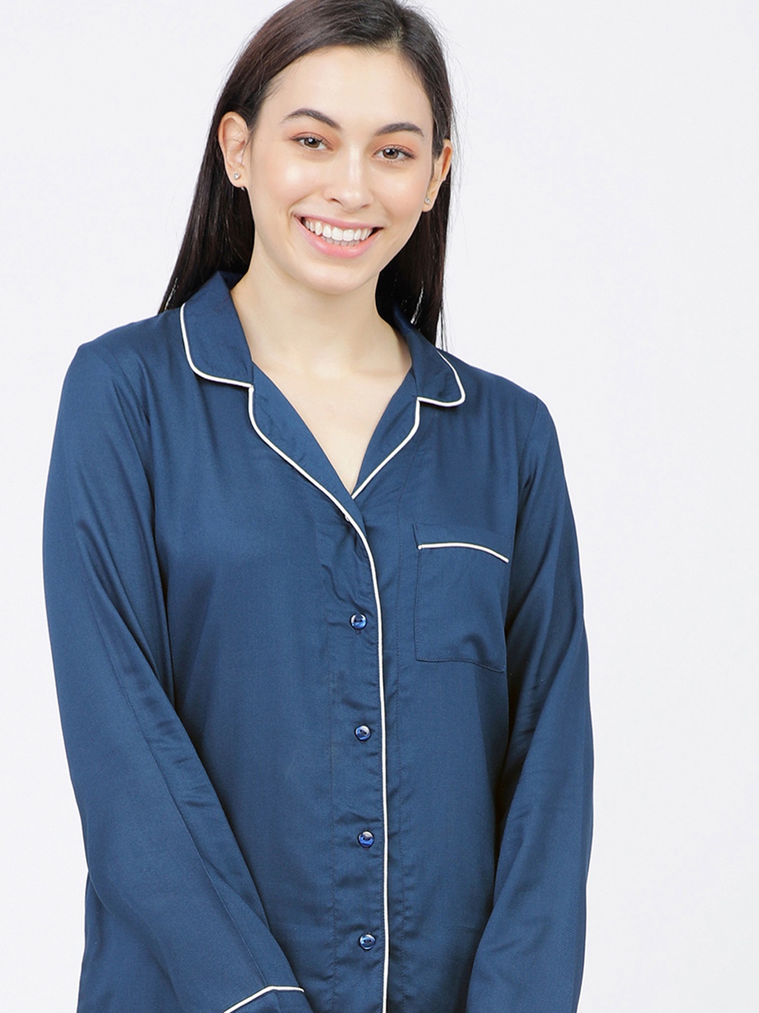 

Tokyo Talkies Womens . Printed Sleep Shirt, Teal