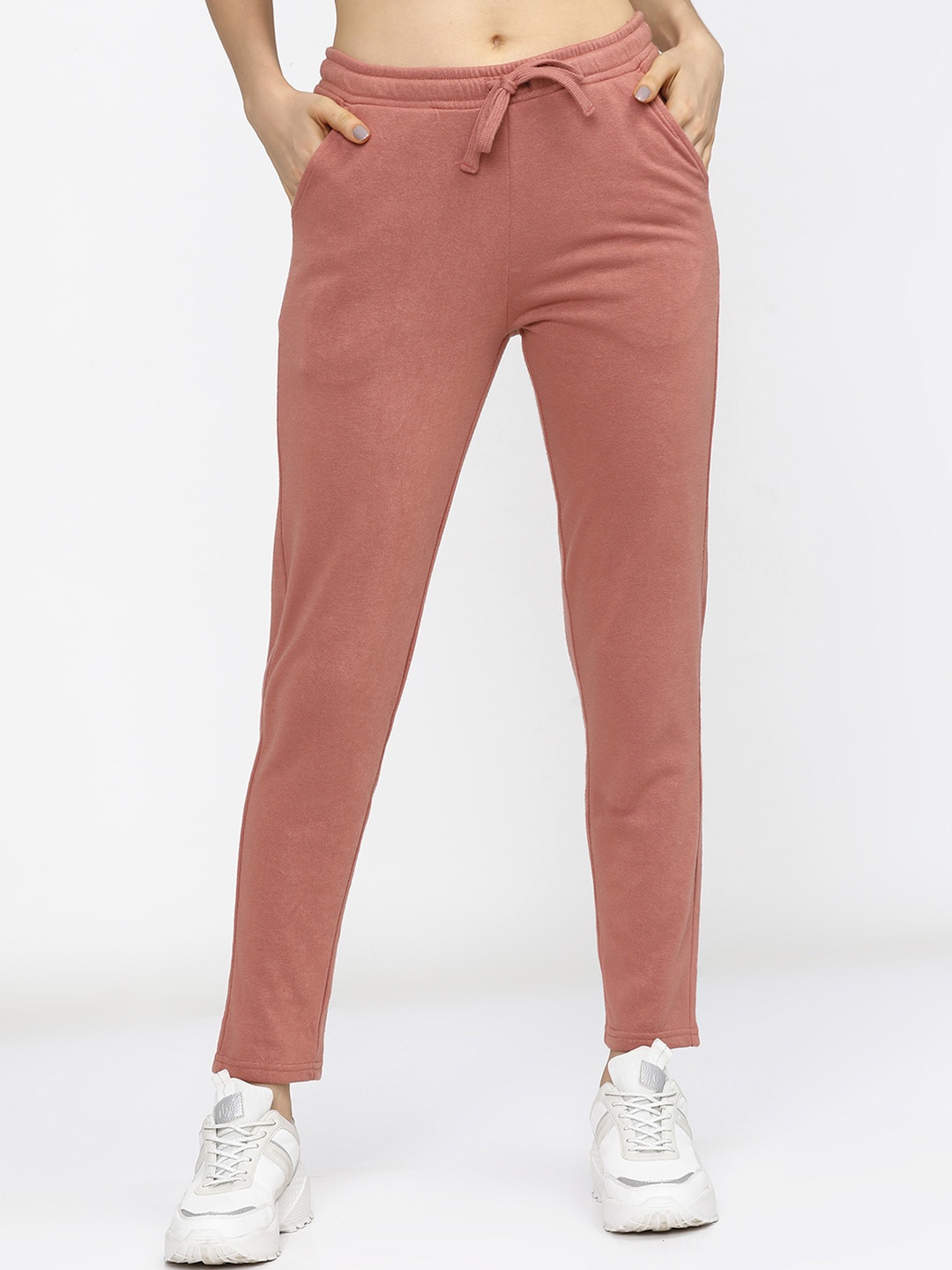 

Tokyo Talkies Women Slim Fit Mid Rise Track Pants, Pink