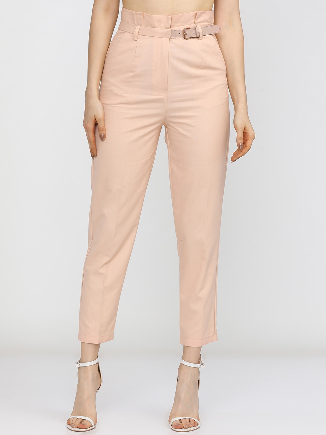 

Tokyo Talkies Women Tapered Fit Trousers, Pink