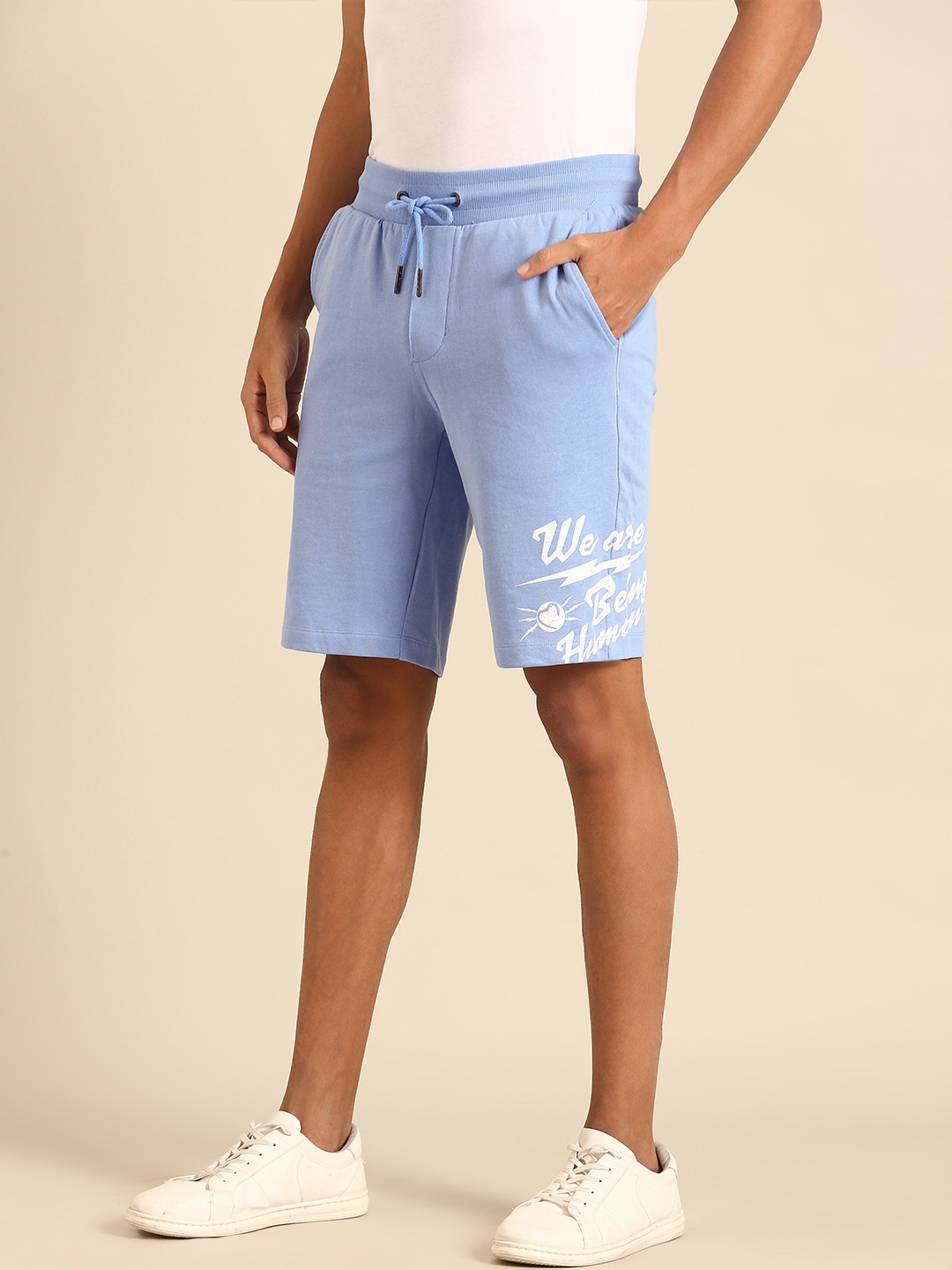 

Being Human Men Printed Regular Shorts, Blue