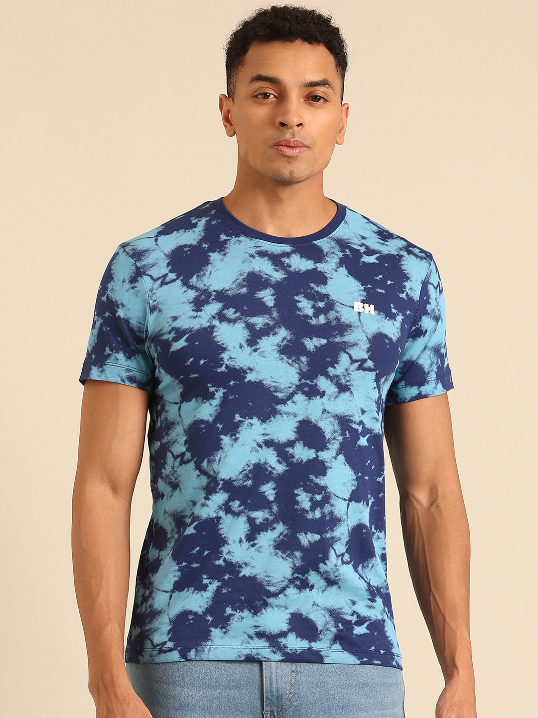 

Being Human Dyed Pure Cotton T-shirt, Navy blue