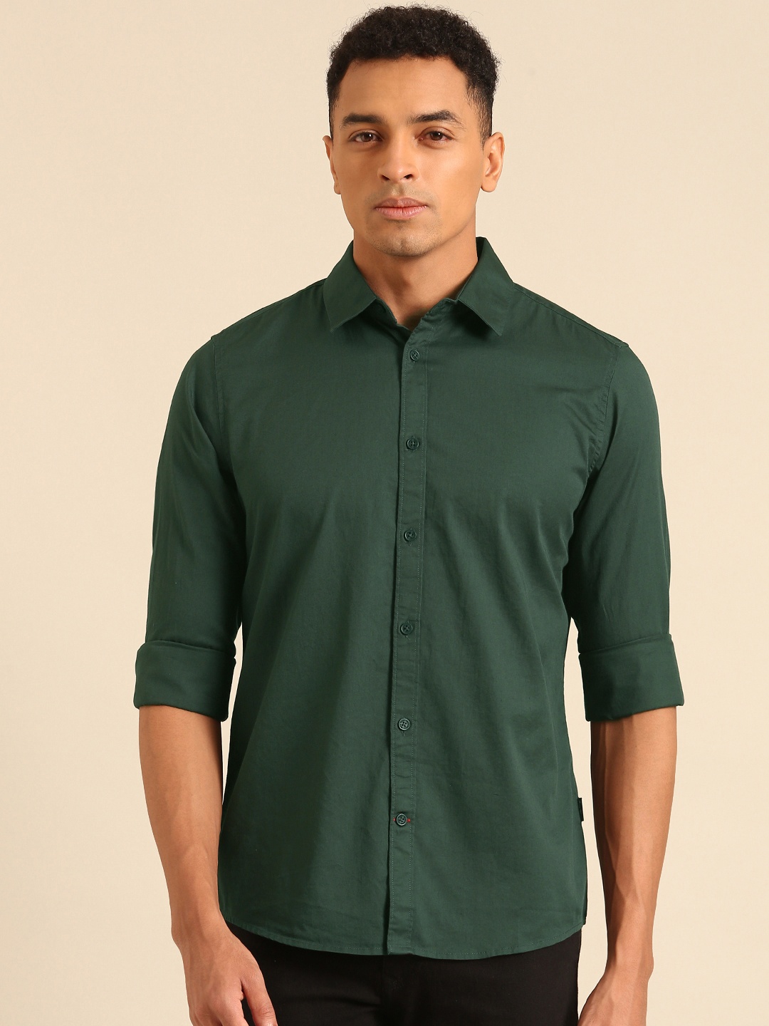 

Being Human Slim Fit Pure Cotton Casual Shirt, Green