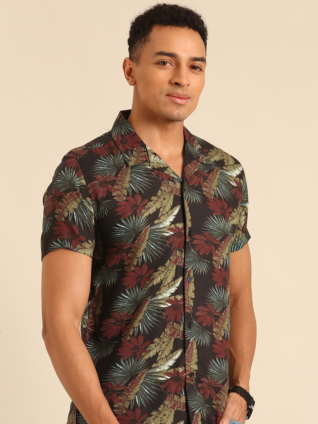 

Being Human Slim Fit Floral Printed Casual Shirt, Brown
