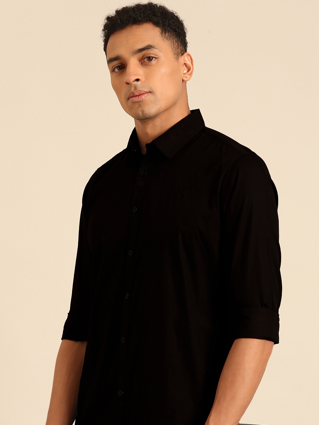 

Being Human Slim Fit Opaque Pure Cotton Casual Shirt, Black