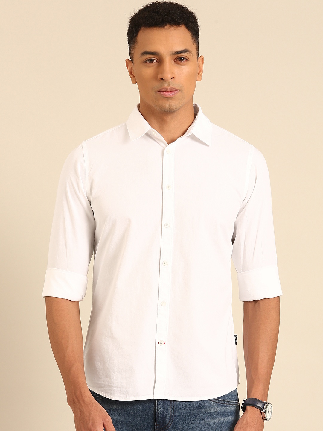 

Being Human Slim Fit Pure Cotton Casual Shirt, White