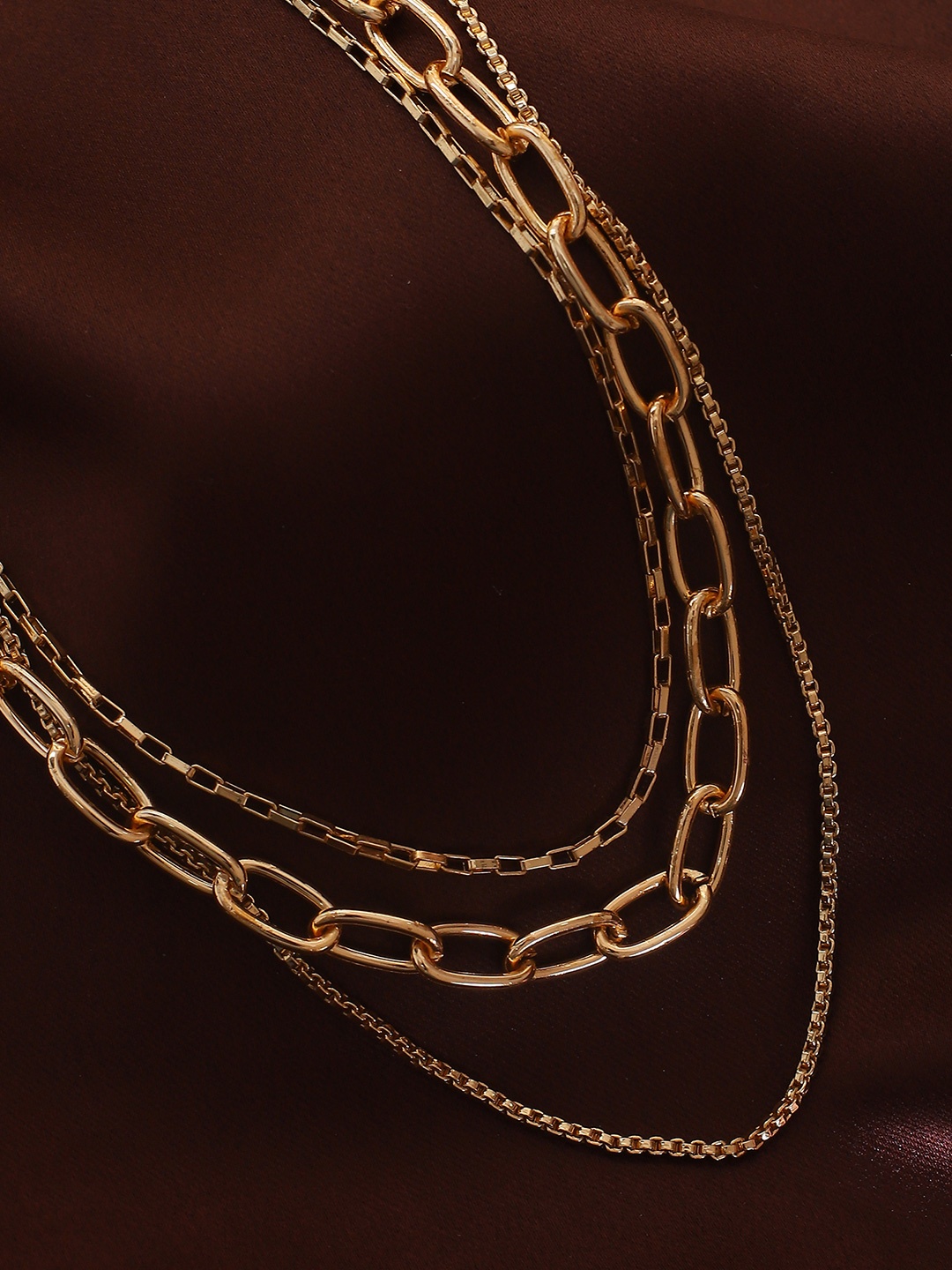 

ELLE Brass Gold-Plated Multi Layered Chain