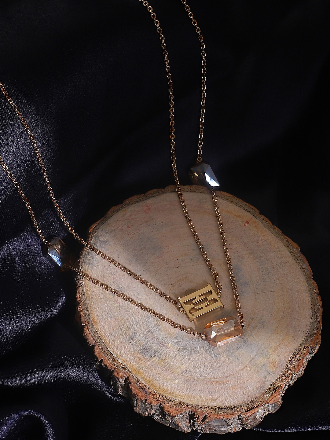 

ELLE Gold-Plated Artificial Stones and Beads Necklace