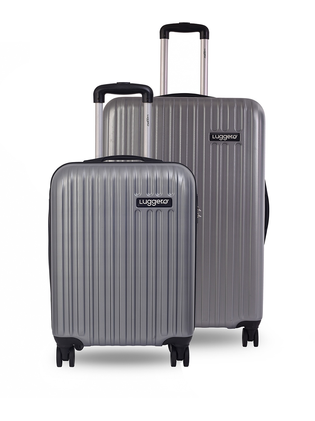 

Luggero Set Of 2 Textured Hard-Sided Trolley Bags Suitcase, Grey