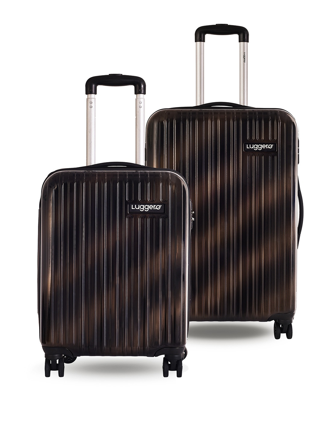 

Luggero Set Of 2 Textured Hard-Sided Trolley Bags Suitcase, Brown