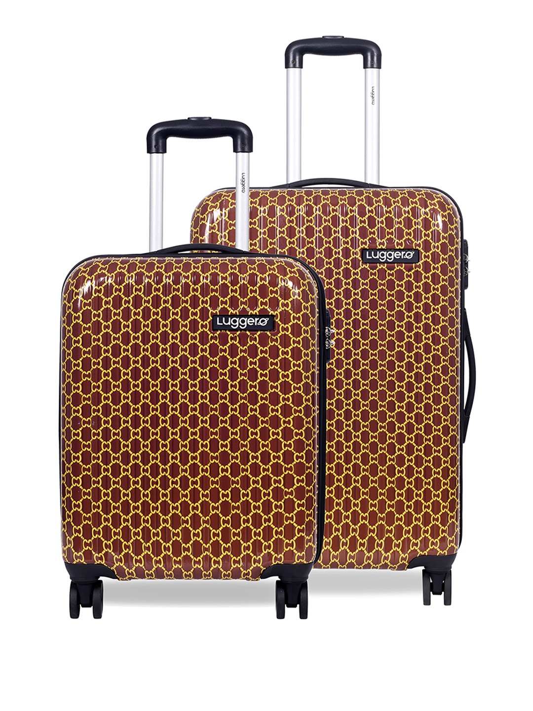 

Luggero Set Of 2 Textured Hard-Sided Trolley Bags, Brown