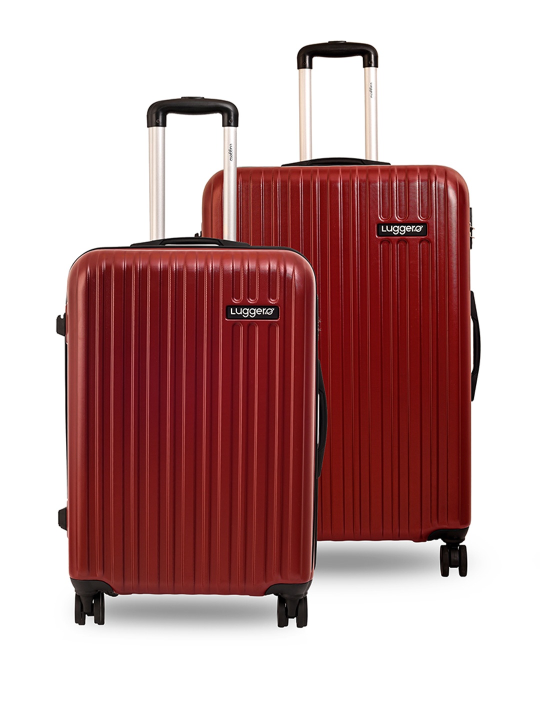 

Luggero Set Of 2 Textured Trolley Bag, Red