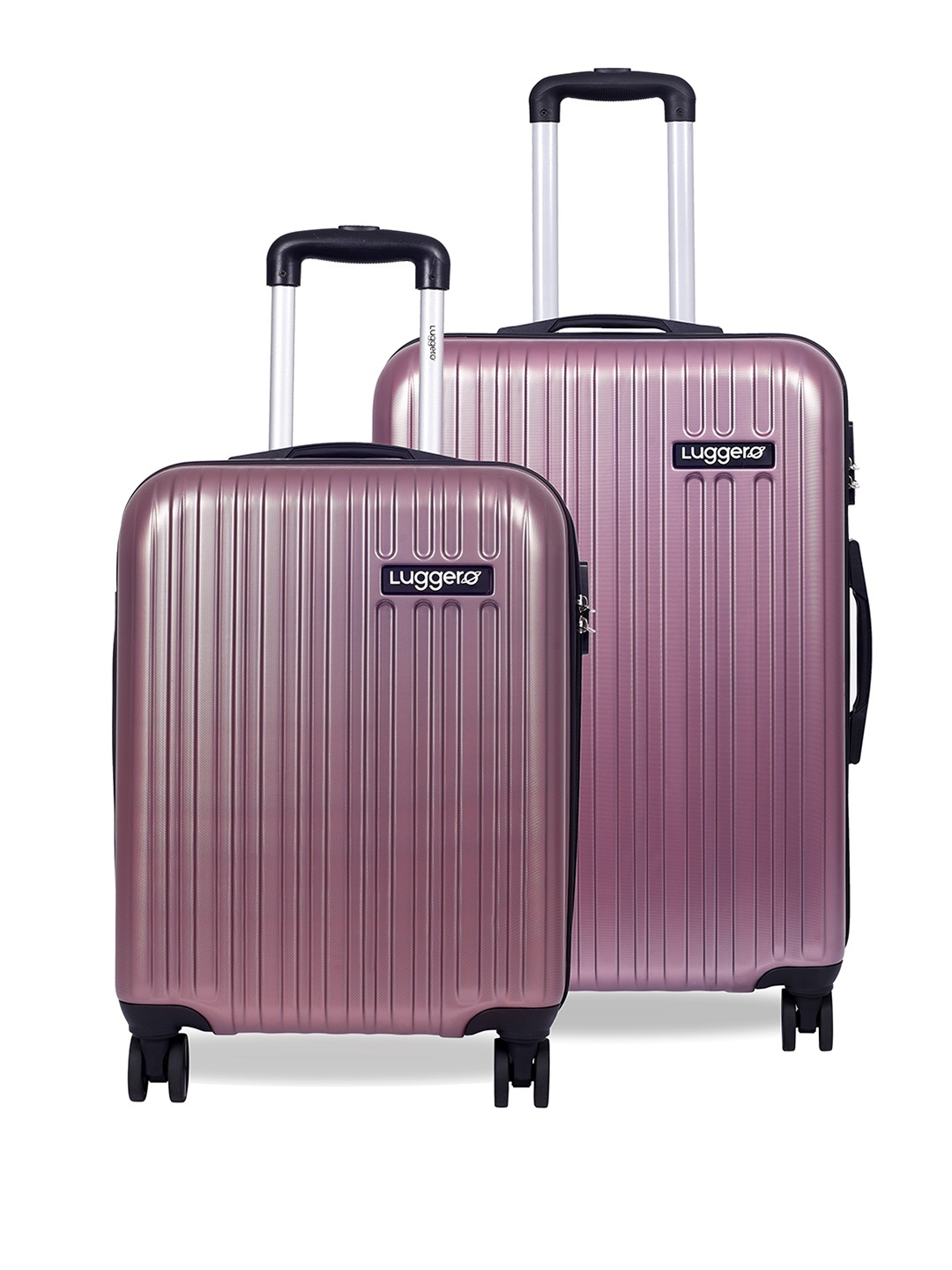 

Luggero Set Of 2 Textured Hard-Sided Trolley Bags, Lavender