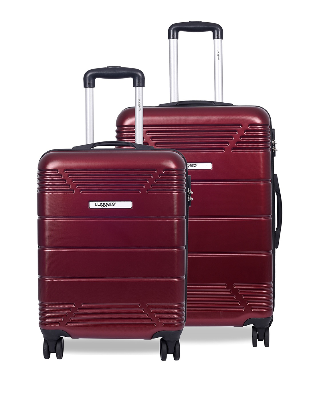 

Luggero Set Of 2 Hard-Sided Trolley Bags, Red