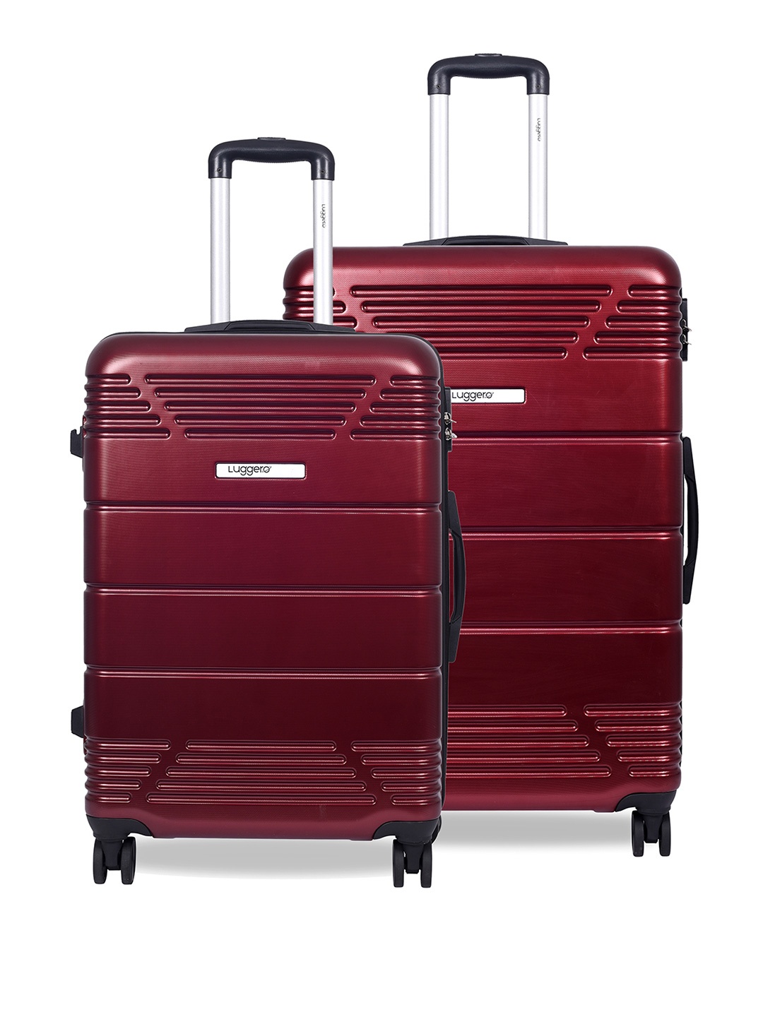 

Luggero Set Of 2 Textured Trolley Bag, Red