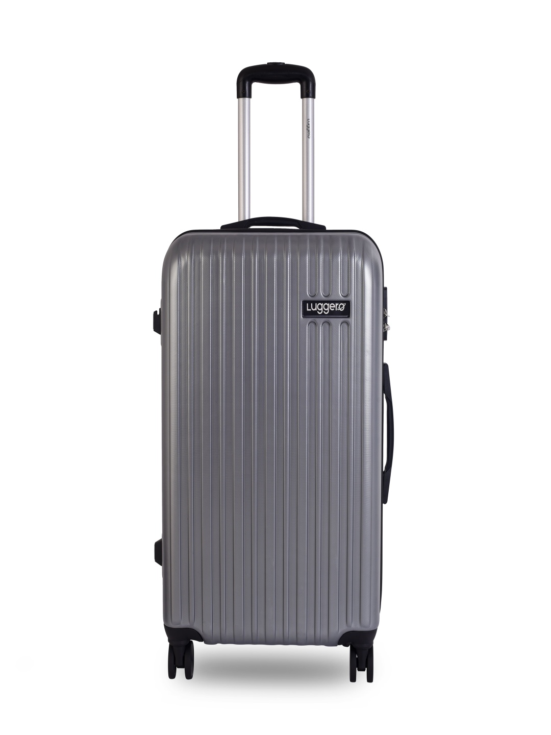 

Luggero Textured Hard-Sided Medium Trolley Bag, Silver