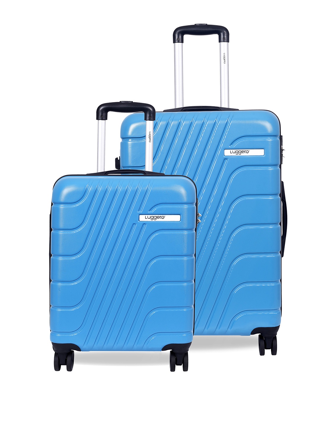 

Luggero Set Of 2 Textured Trolley Bag, Blue