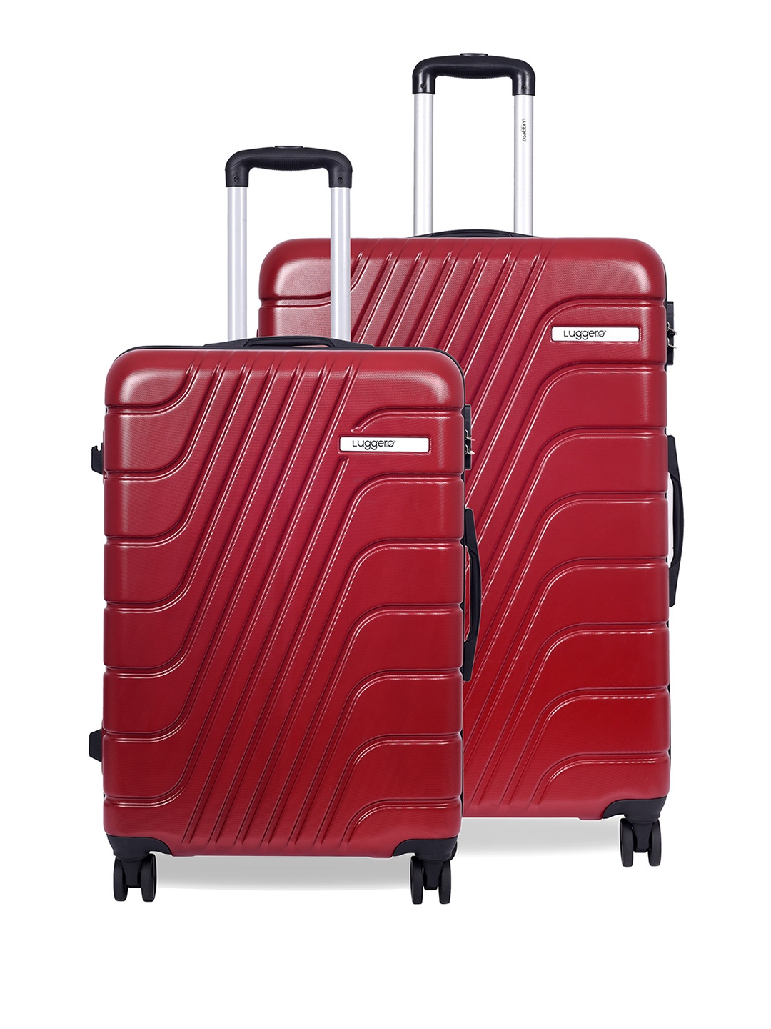 

Luggero Set Of 2 Hard-Sided Trolley Bag Suitcase, Red