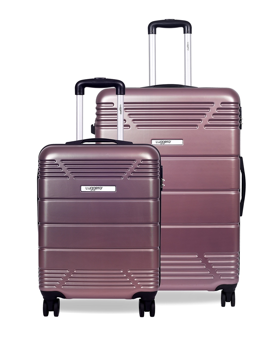 

Luggero Set Of 2 Textured Hard-Sided Trolley Bags, Purple