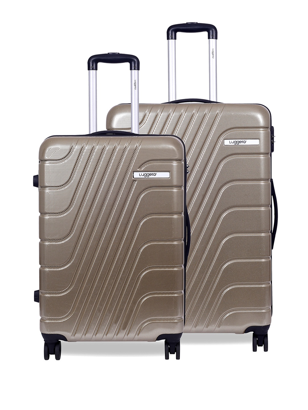 

Luggero Set Of 2 Textured Hard-Sided Trolley Bags, Brown