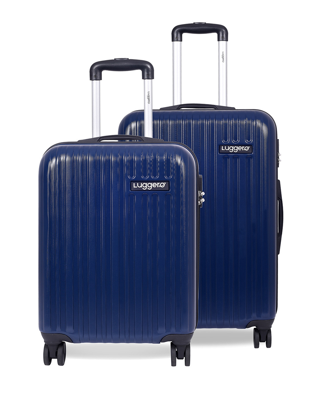 

Luggero Set Of 2 Textured Trolley Bags, Blue