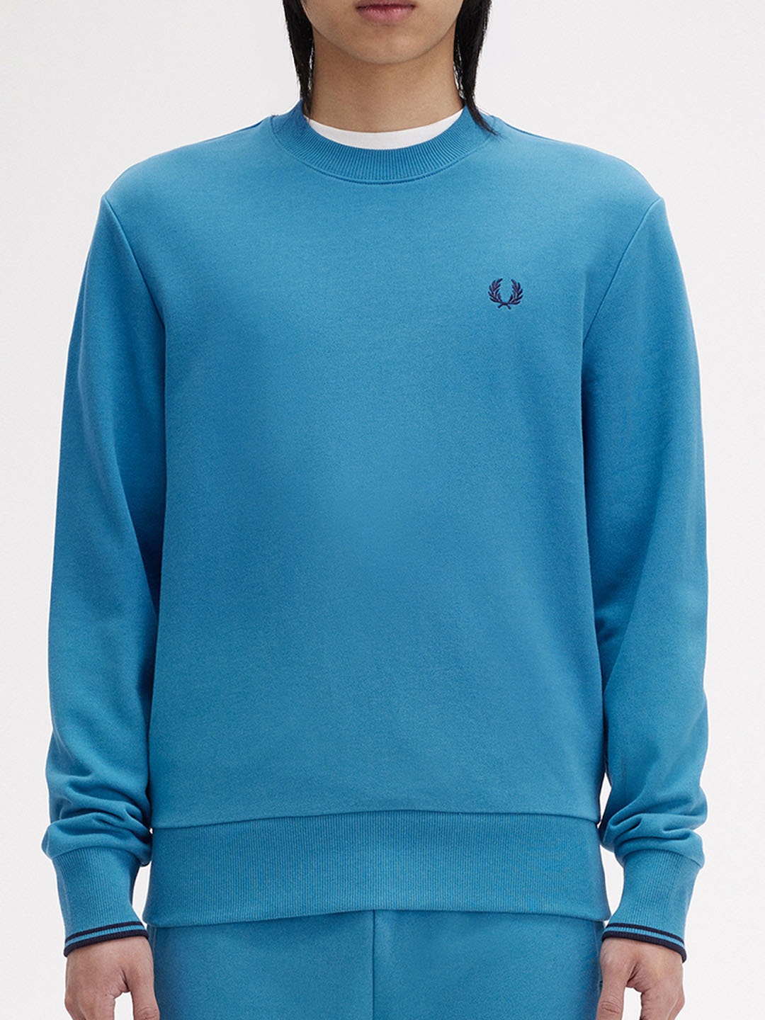 

Fred Perry Men Round Neck Cotton Casual Sweatshirt, Blue