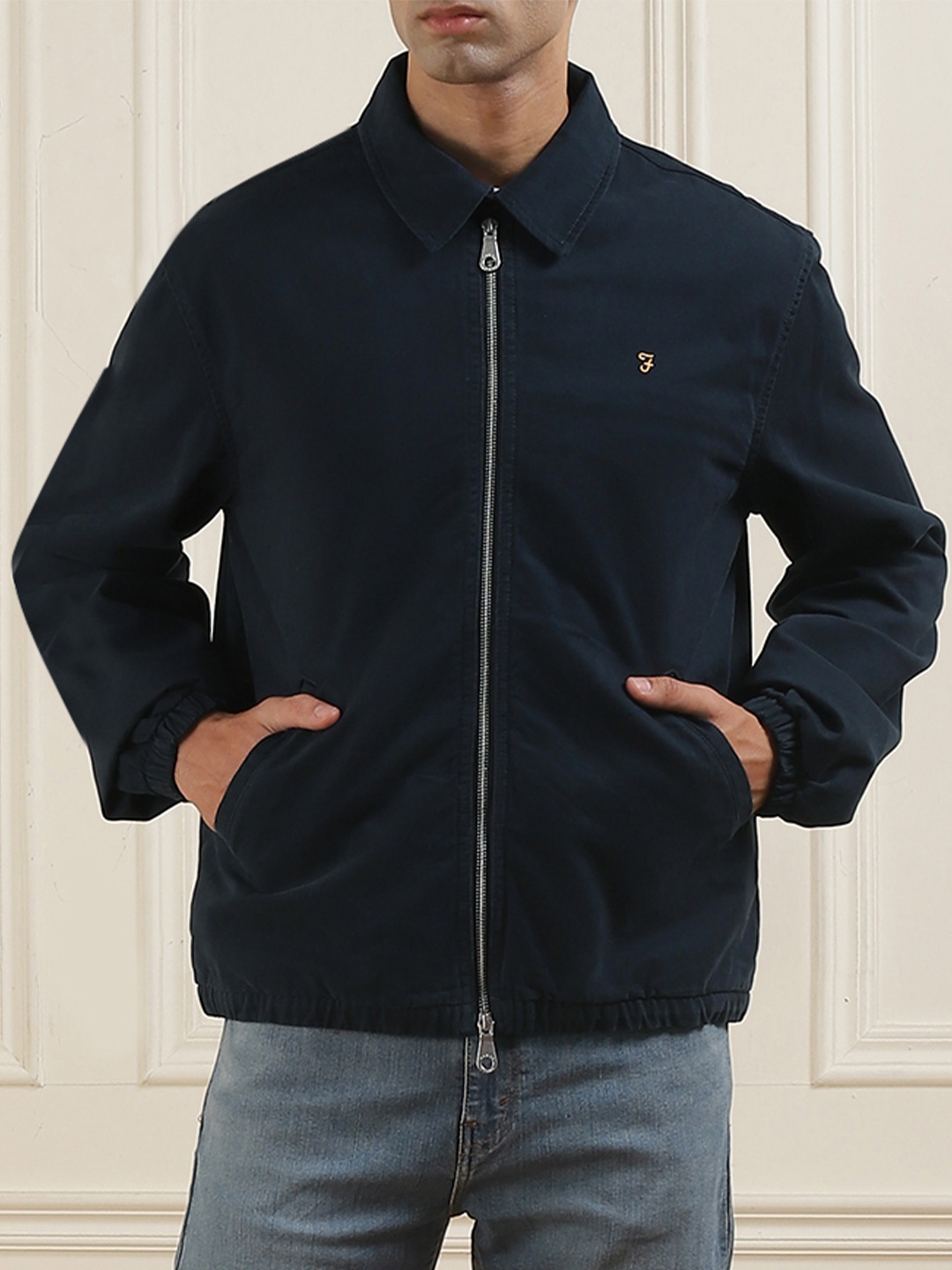 

Farah Men Bomber with Embroidered Jacket, Navy blue