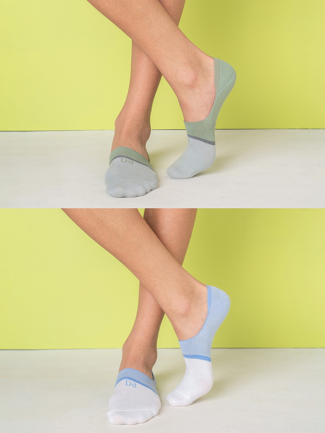 

DAMENSCH Pack Of 2 Color-Blocked Shoe-Liner Socks, Green