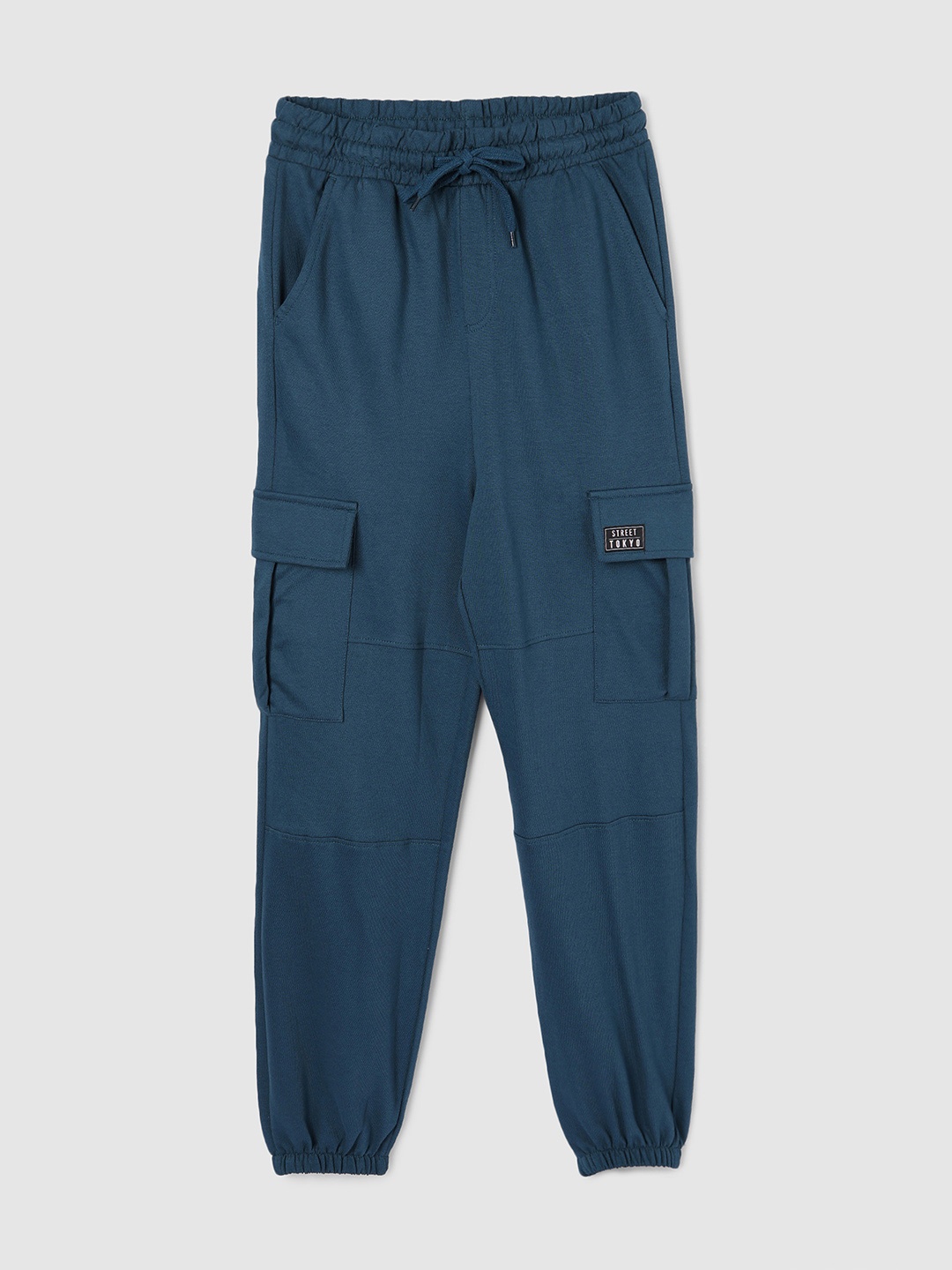 

max Boys Mid-Rise Pure Cotton Joggers, Green