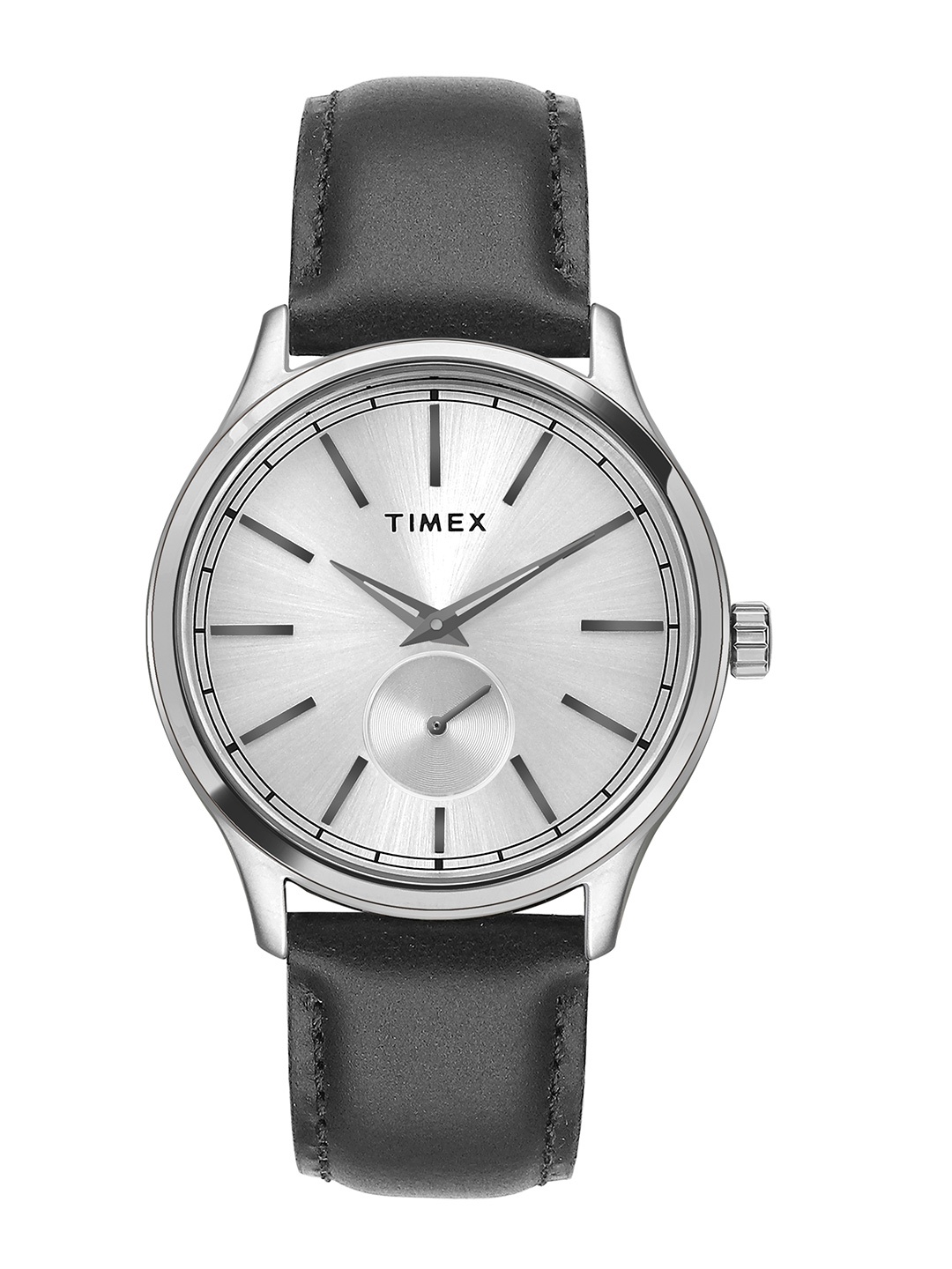 

Timex Men Leather Straps Analogue Watch TWTG65SMU25, Silver