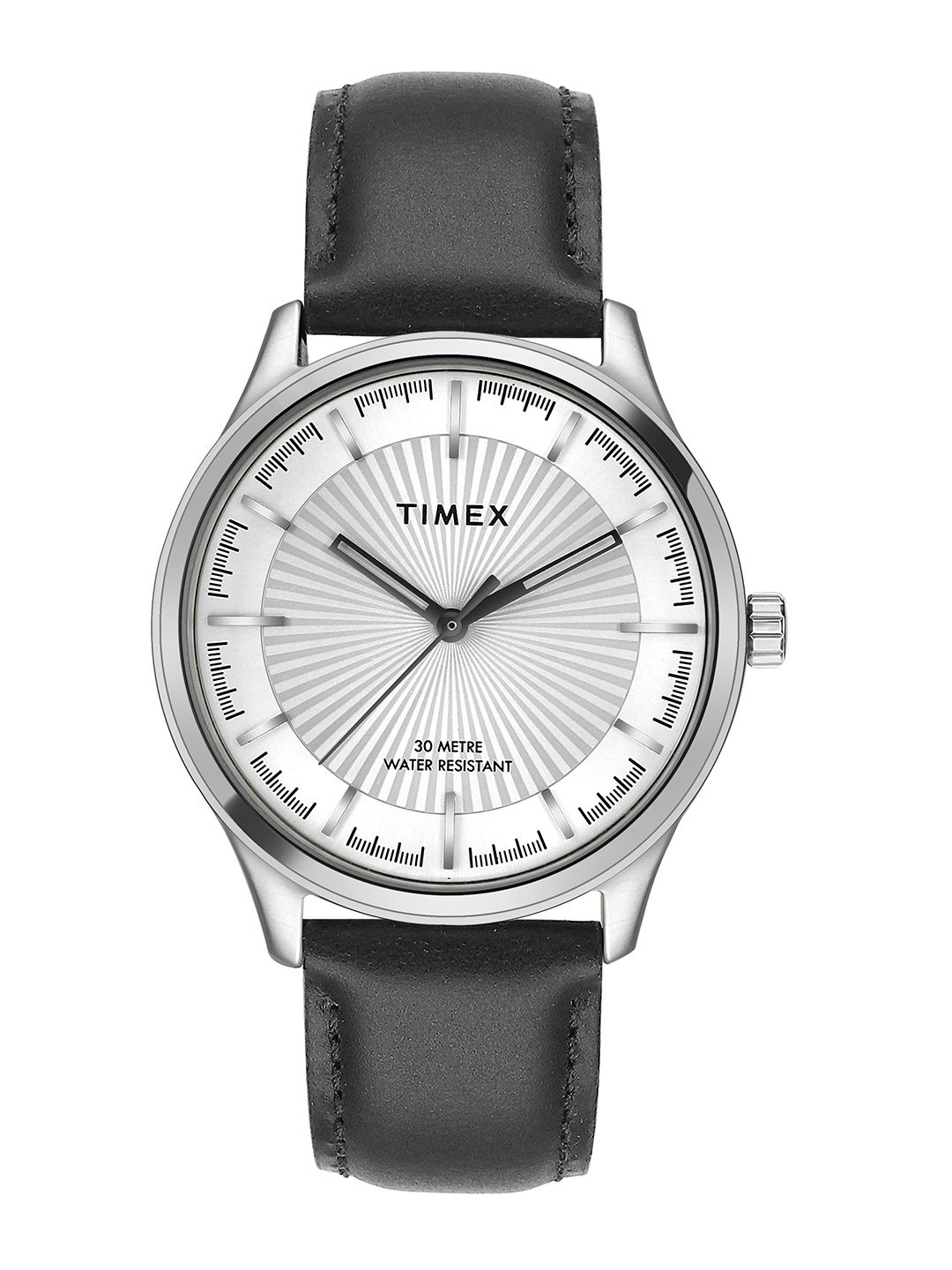 

Timex Men Leather Straps Analogue Watch TWTG65SMU24, Silver