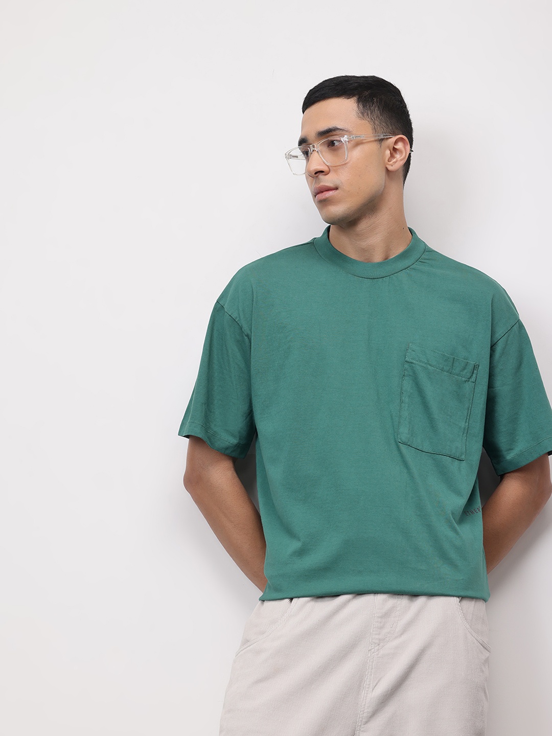 

ether 365 Essentials Relaxed Fit Cotton T-shirt, Green