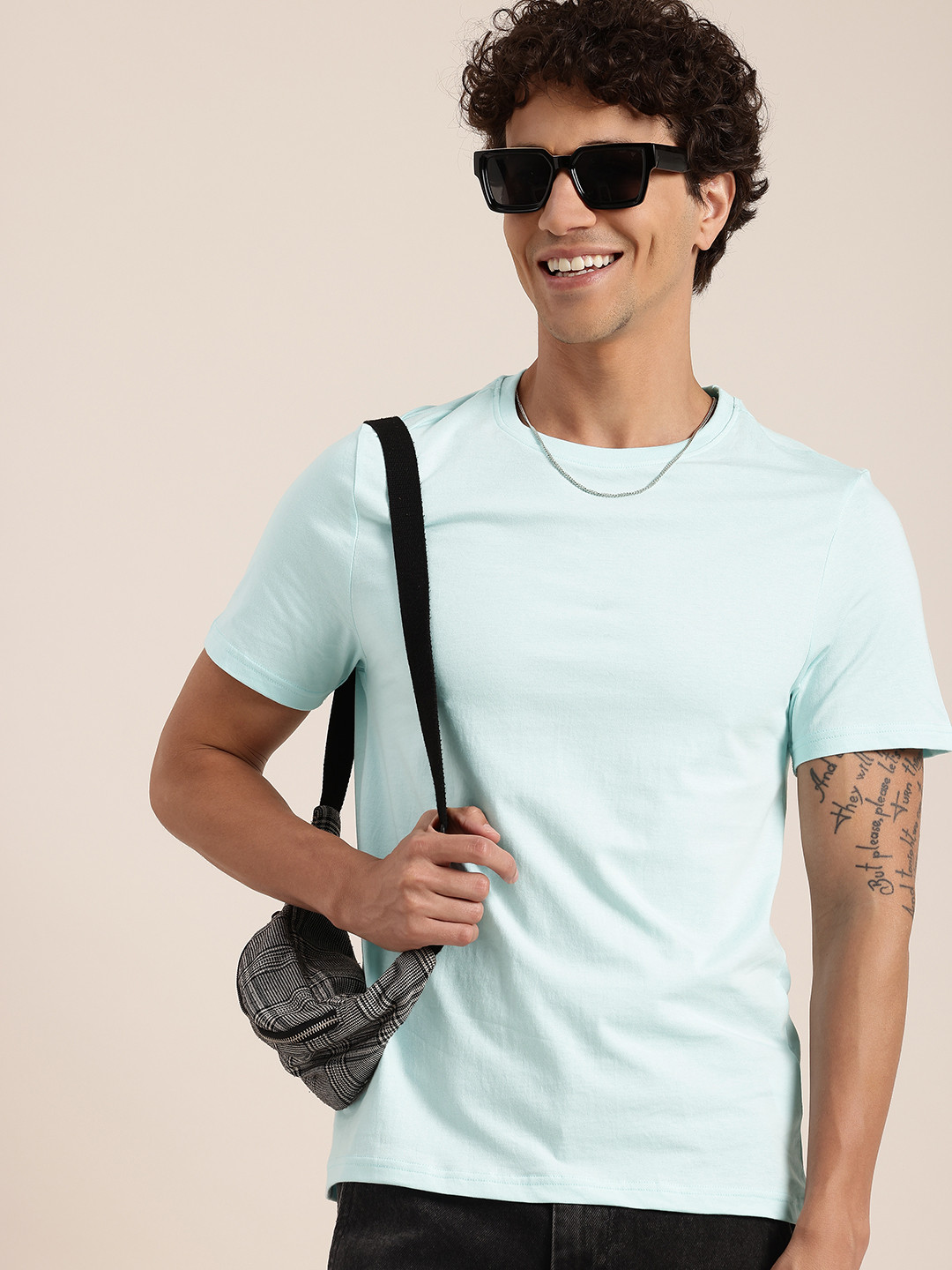 

HERE&NOW Pure Cotton Casual T-shirt, Blue