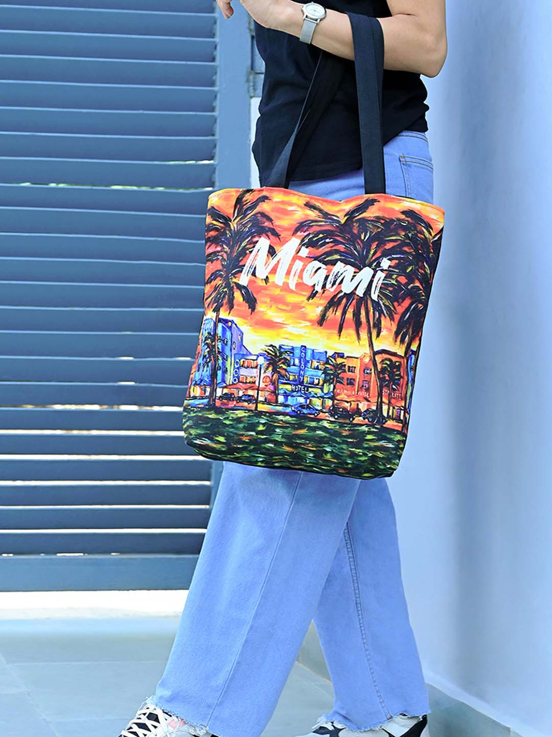 

BohoGirl Women Graphic Printed Shopper Shoulder Bag, Black