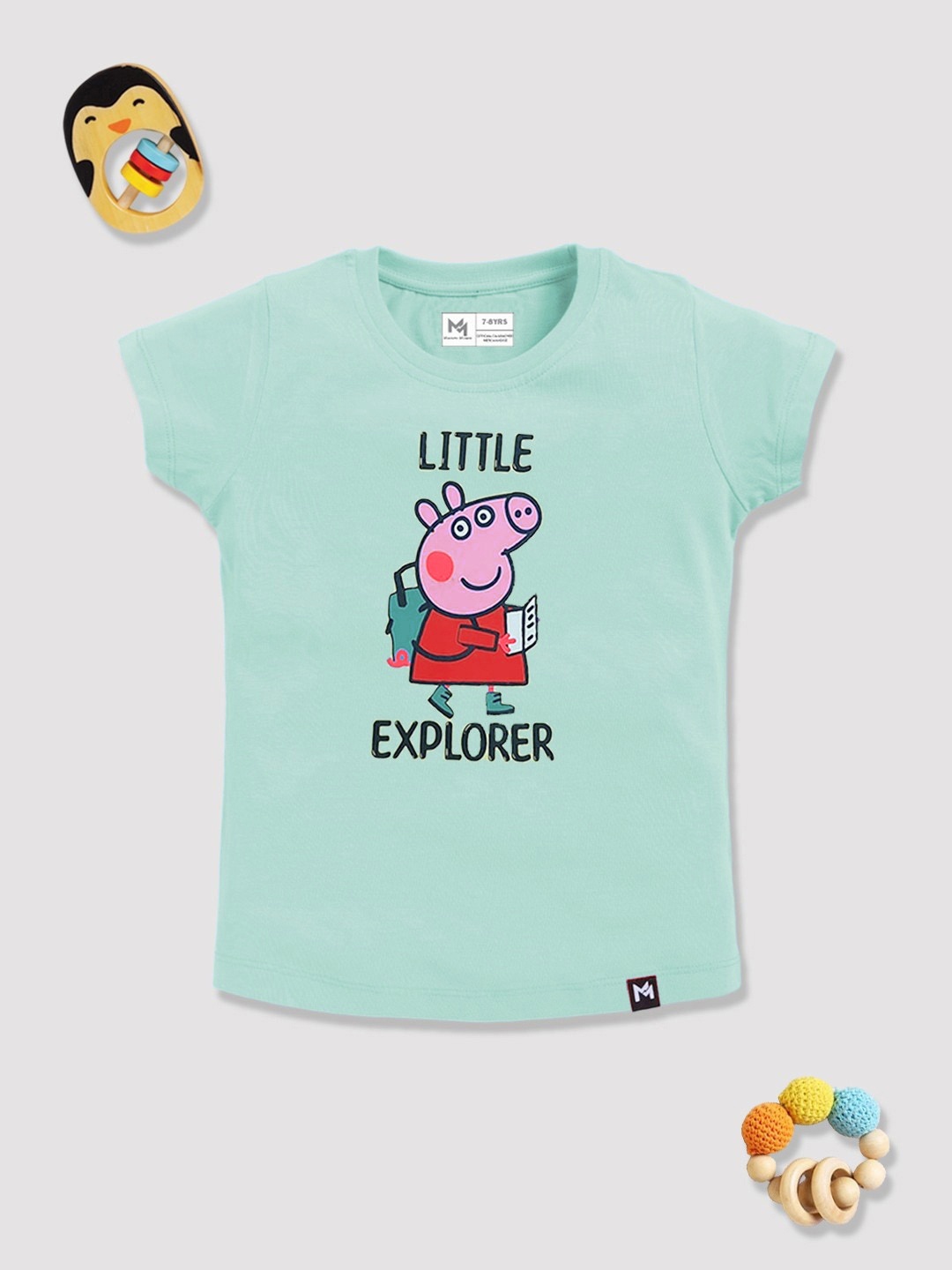 

YK X Minute Mirth Peppa Pig Printed Cotton Tshirt, Turquoise blue