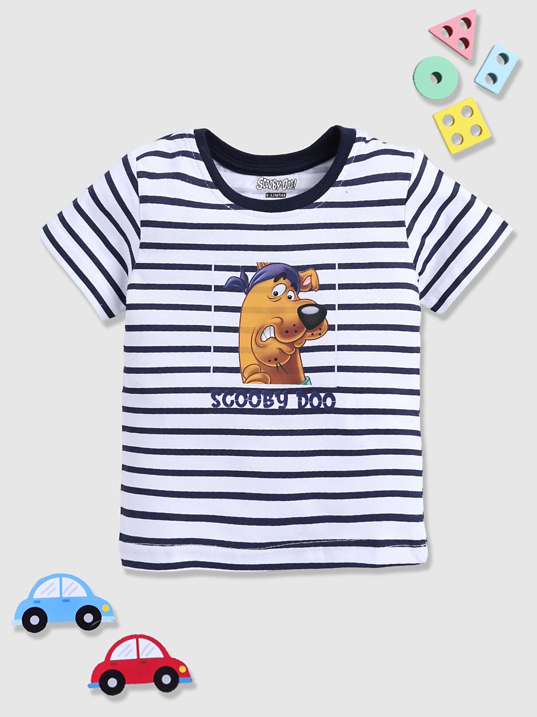 

YK X Minute Mirth Infant Boys Striped Pure Cotton T-shirt, Navy blue