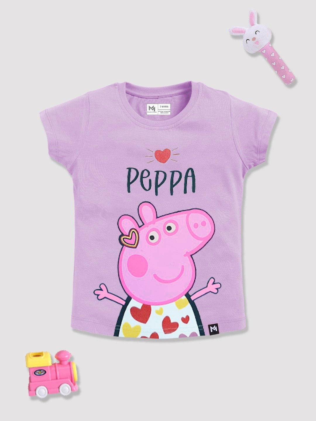 

YK X Minute Mirth Peppa Pig Print Cotton Top, Purple