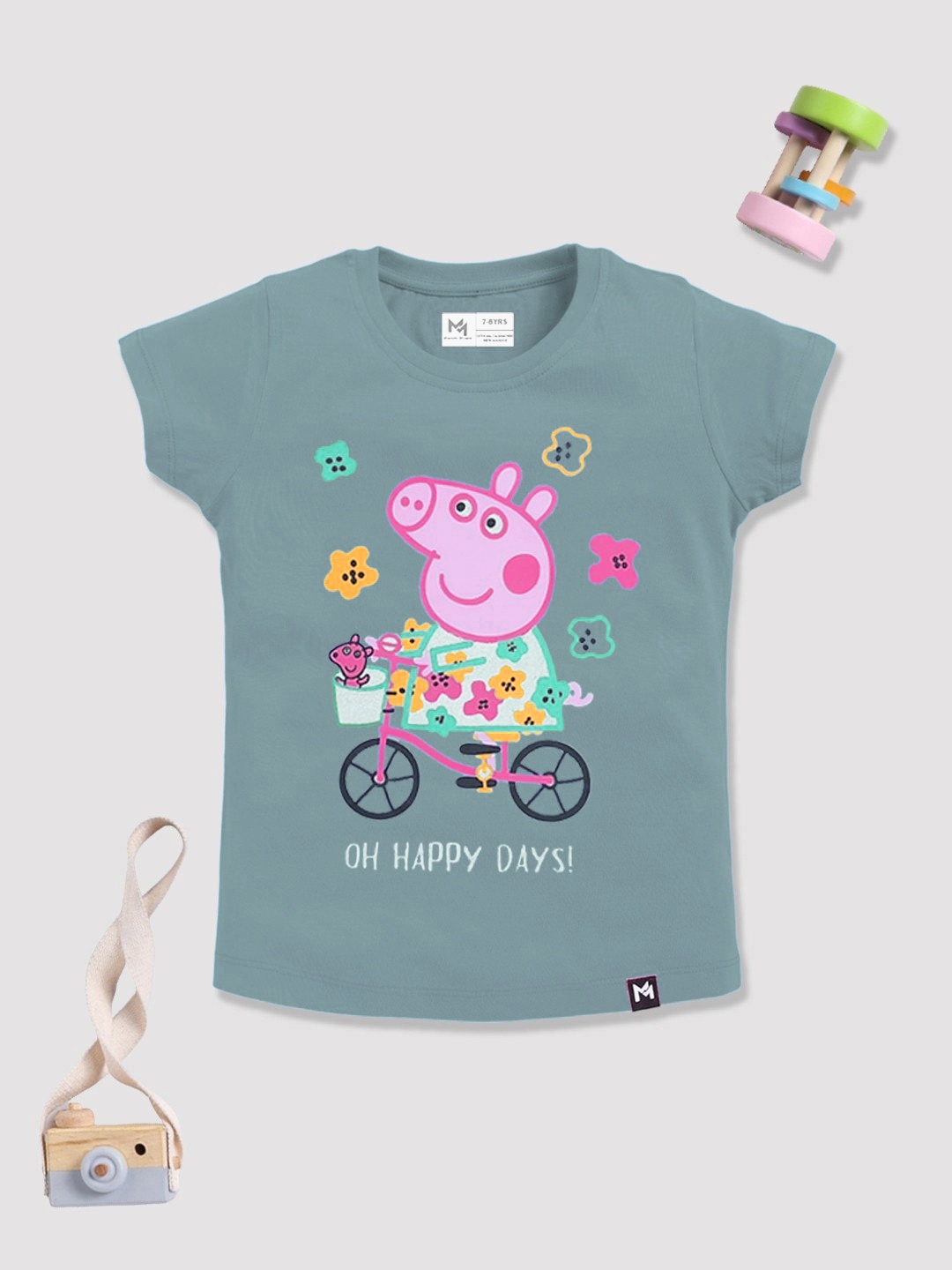 

YK X Minute Mirth Peppa Pig Printed Cotton Tshirt, Blue