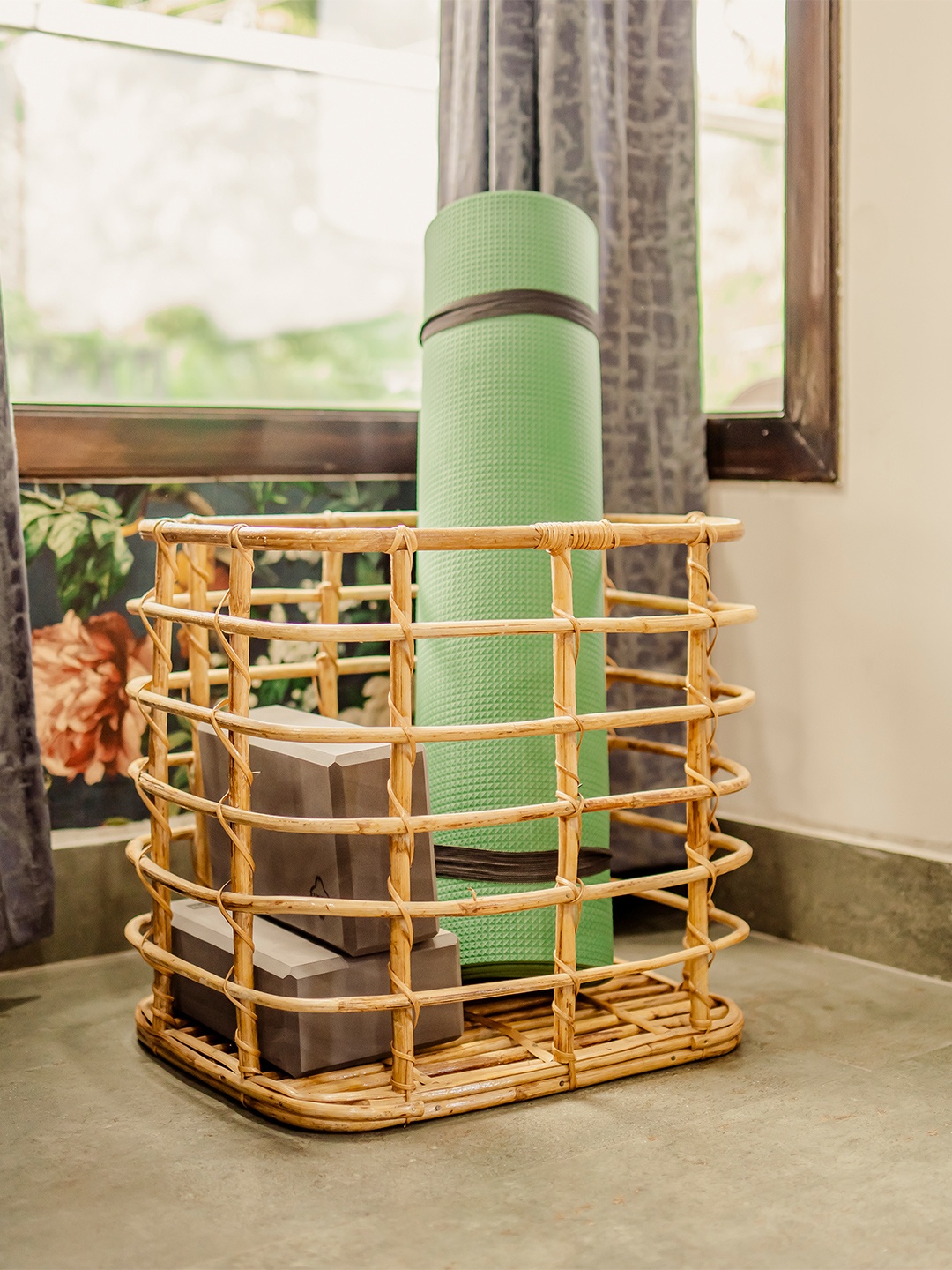 

AJAARA Beige Textured Multi-Utility Bamboo Basket Organisers