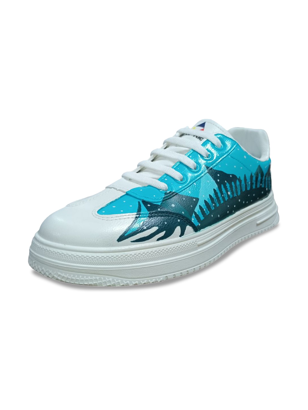 

Colour Kicks Men Mountain Handpainted Casual Sneakers, Blue