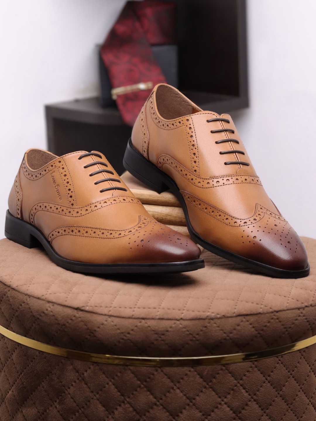 

LOUIS STITCH Men British Tan Premium Egyptian Crust Leather Formal Brogues