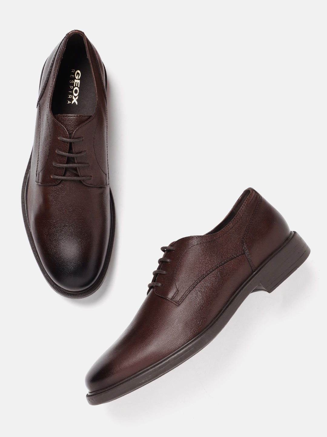 

Geox Men U Terence Leather Formal Derbys, Coffee brown