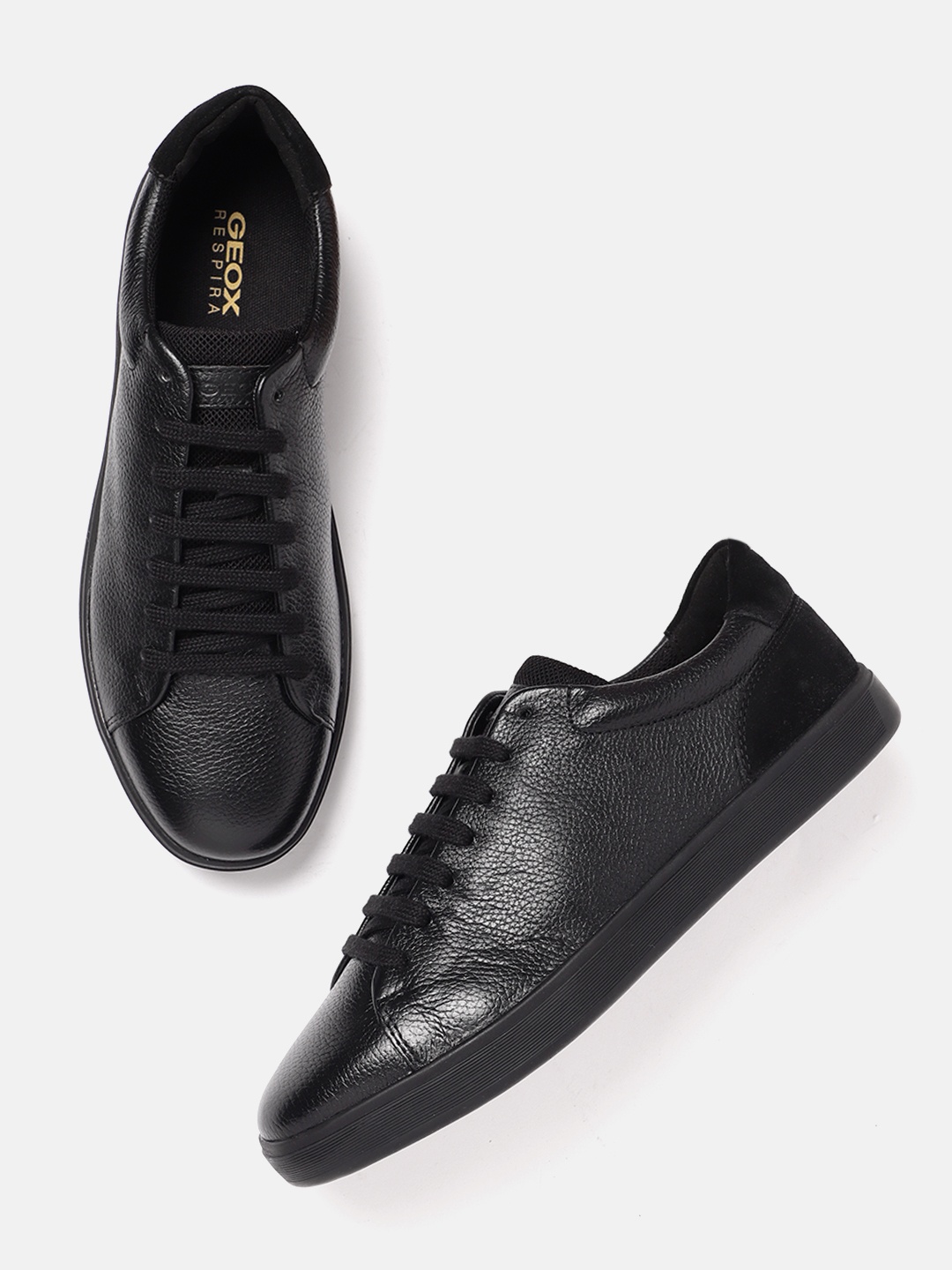 

Geox Men Moisture Wicking Leather Sneakers, Black