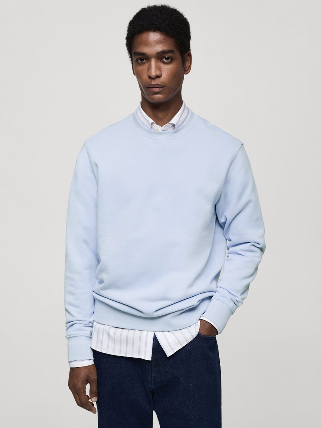 

MANGO MAN Pullover Sweatshirt, Blue