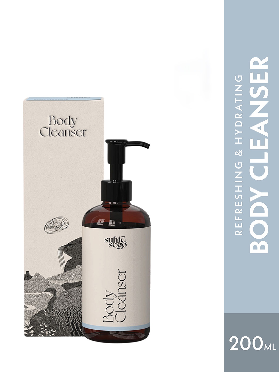 

Suhi & Sego Body Cleanser With Lactic Acid & Aquaxyl 200 ml, White