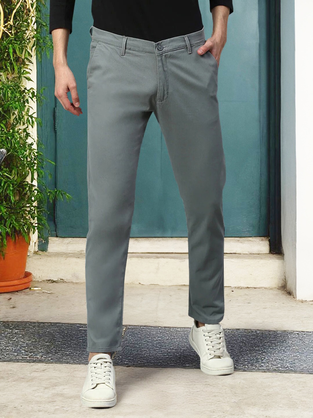 

Dennis Lingo Men Tapered Fit Trousers, Blue
