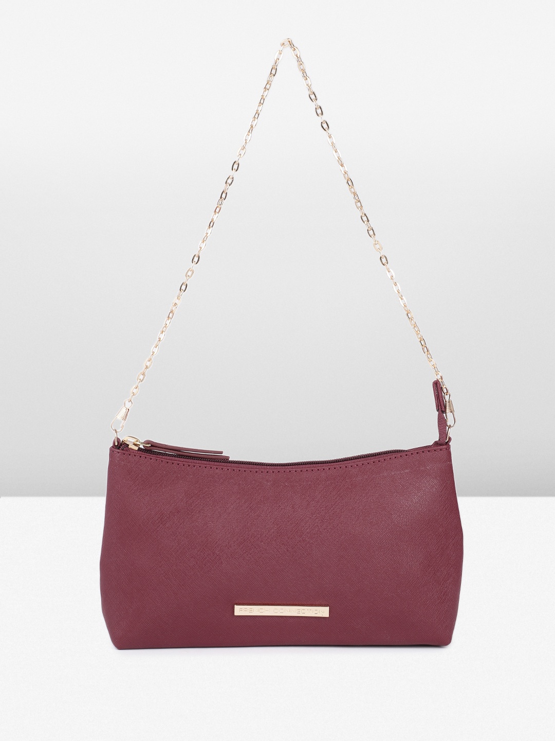 

French Connection Structured Shoulder Bag, Burgundy