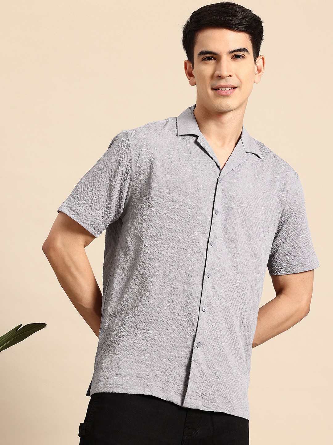 

Mast & Harbour Seersucker Casual Shirt, Grey