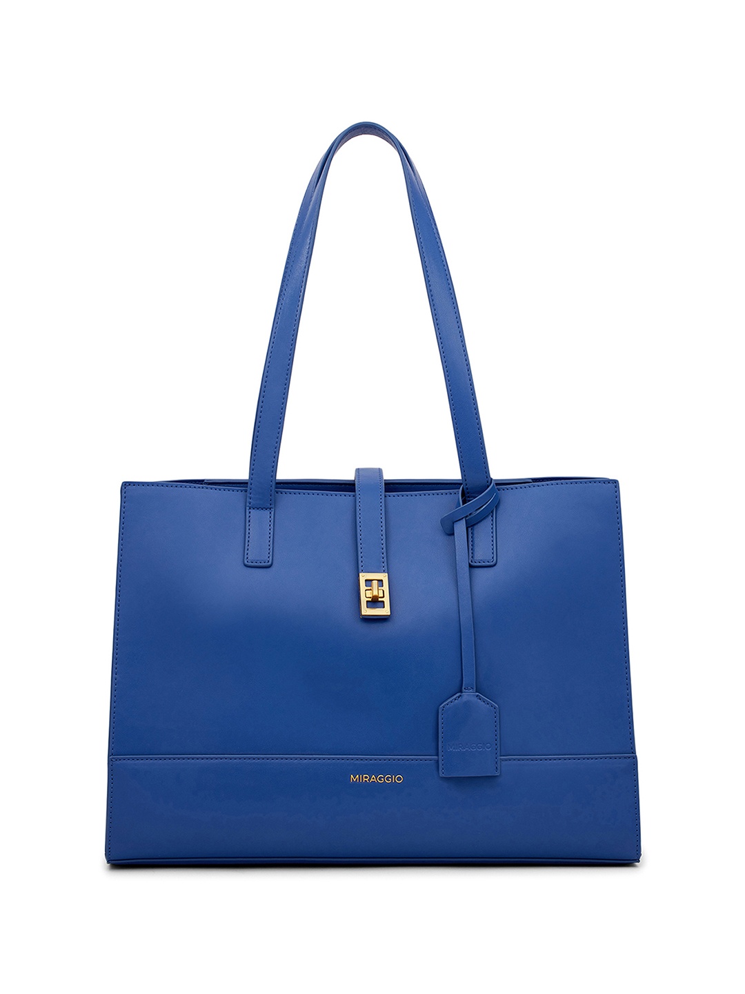 

MIRAGGIO Blue PU Audrey Tote Bag