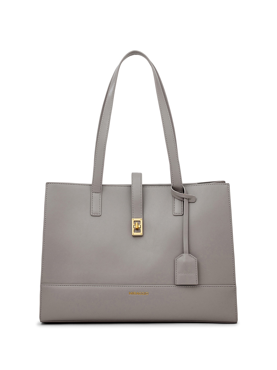 

MIRAGGIO Grey PU Audrey Tote Bag