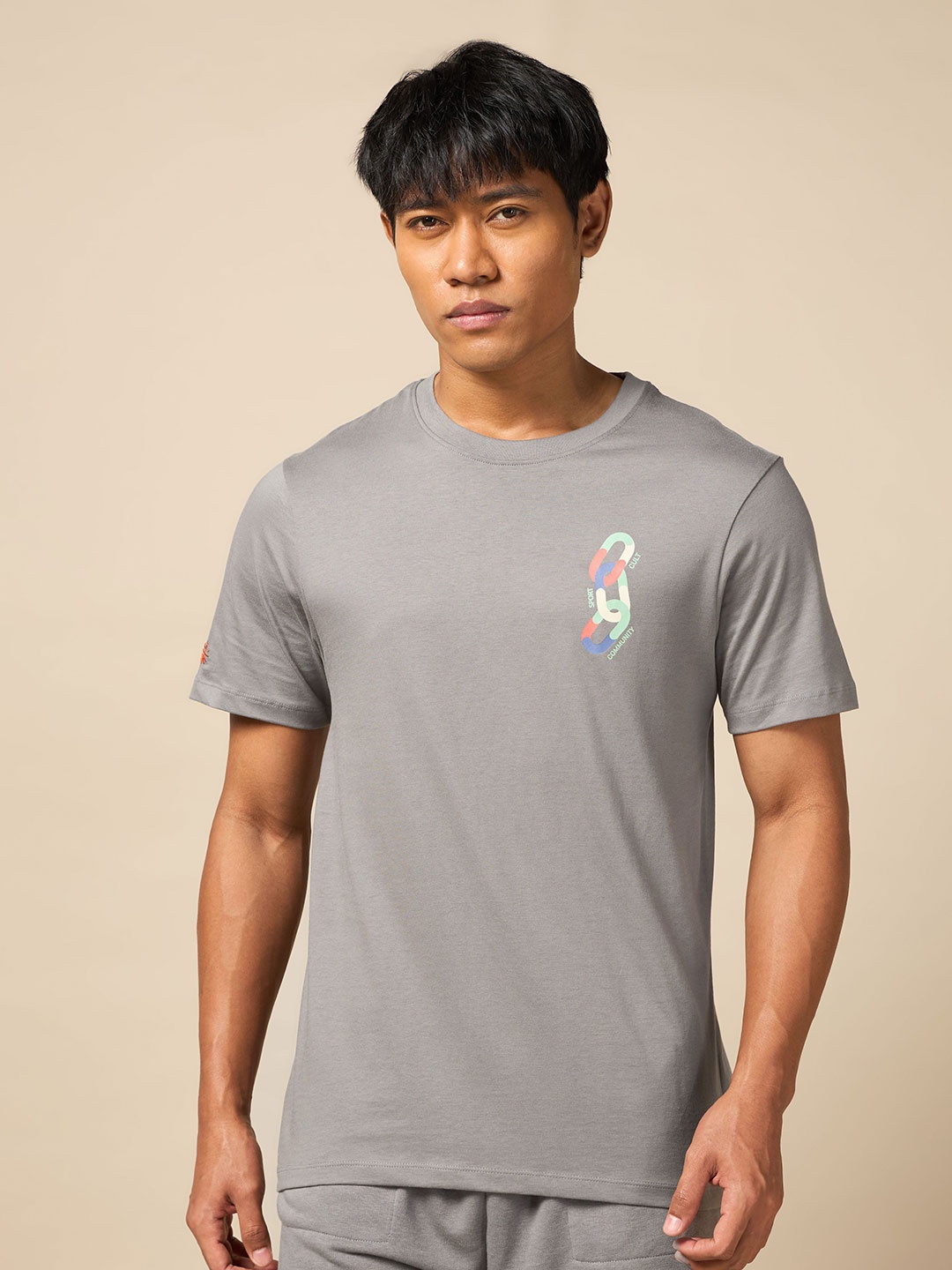 

Cultsport Men Bio Finish Solid Round Neck Cotton T-shirt, Grey
